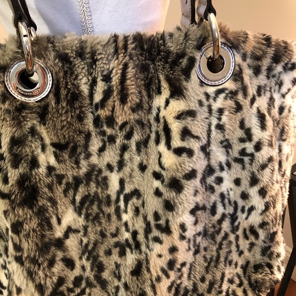 Vintage B Makowsky faux cheetah tote bag - Picture 2 of 8